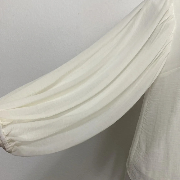 Cece "NEW" Preppy Coquette Pearl Collar Oversized Ballon Sleeve Blouse Size XS - Picture 3 of 10